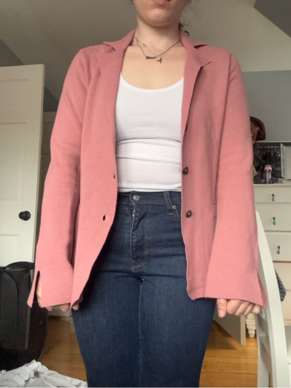 Dusty Rose Sweater Blazer